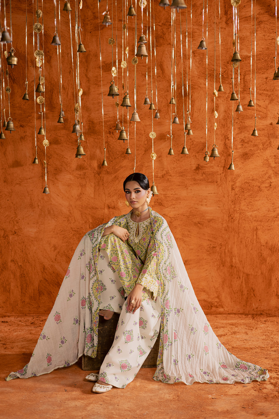 Yellow Minsa 3pc - Printed Lawn Dress