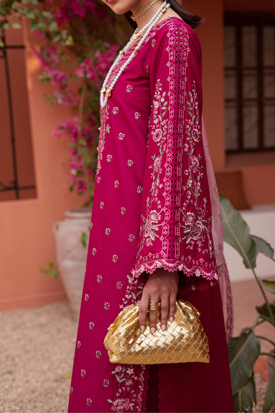 Pink Aleyla 3Pc - Festive Embroidered Lawn