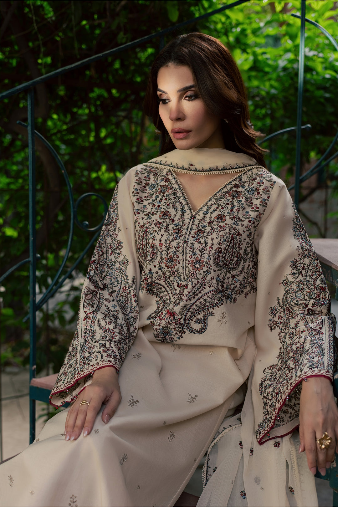 Azm 3Pc - Embroidered Khaddar Pret