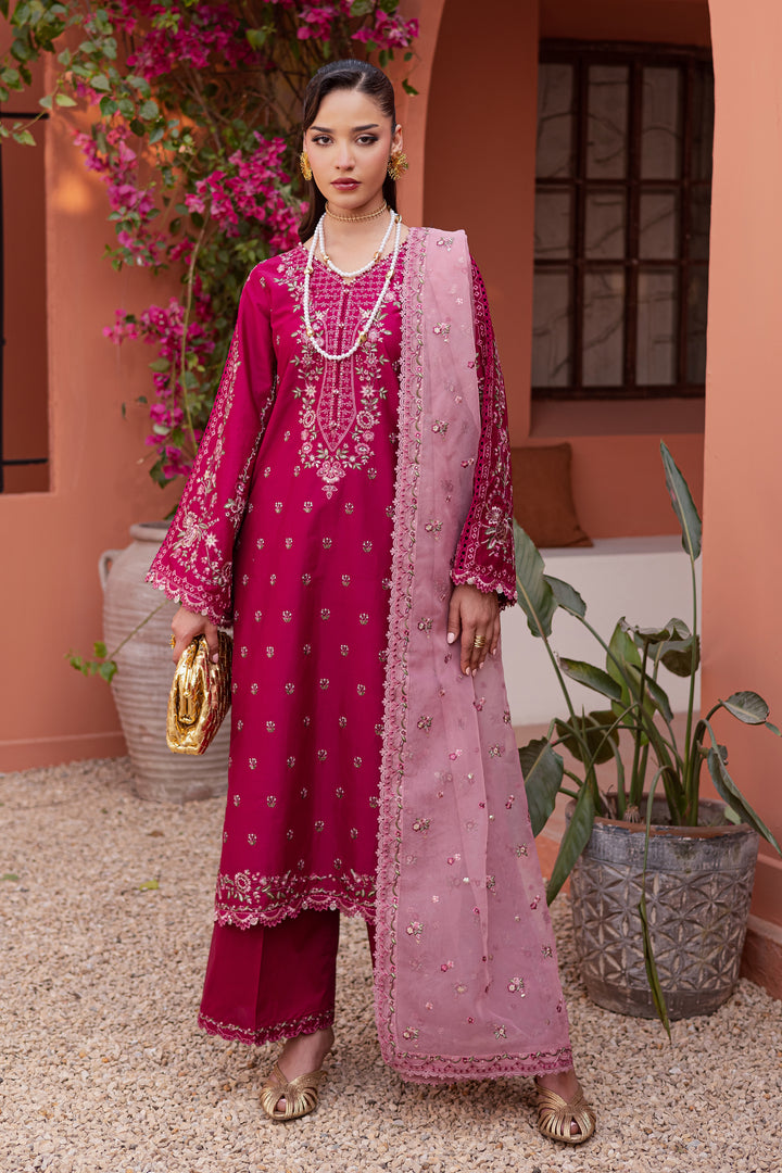 Pink Aleyla 3Pc - Festive Embroidered Lawn