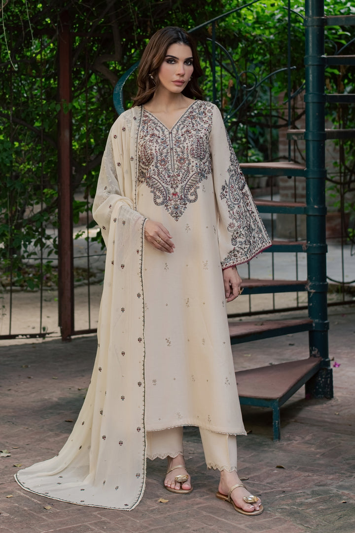 Azm 3Pc - Embroidered Khaddar Pret