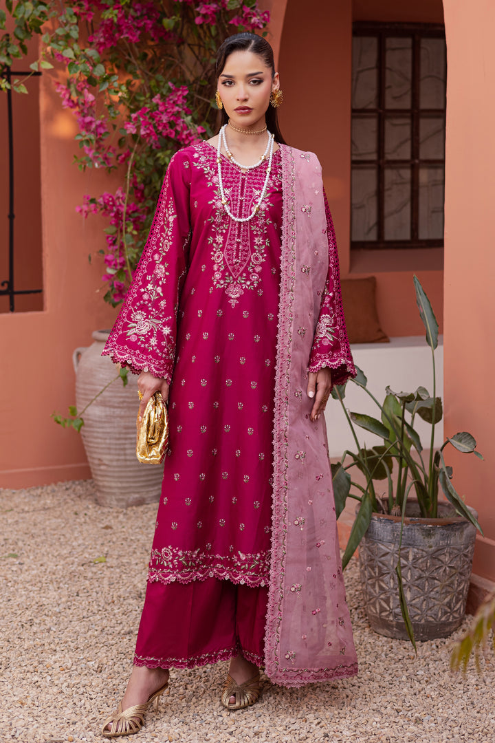 Pink Aleyla 3Pc - Festive Embroidered Lawn