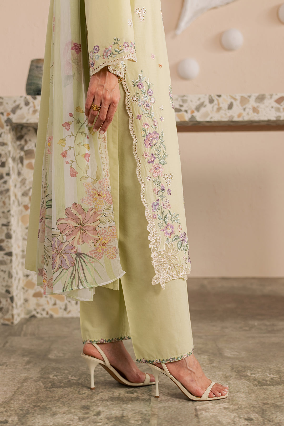 Eris 3Pc - Embroidered Lawn Dress