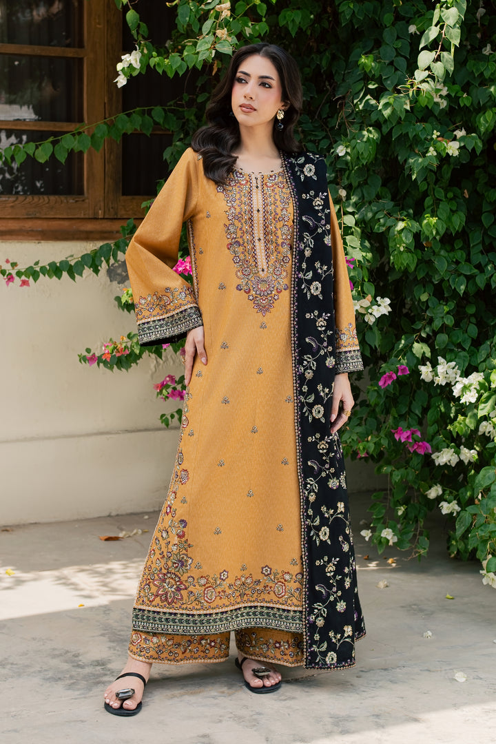 Zaar 3Pc - Embroidered Karandi Pret