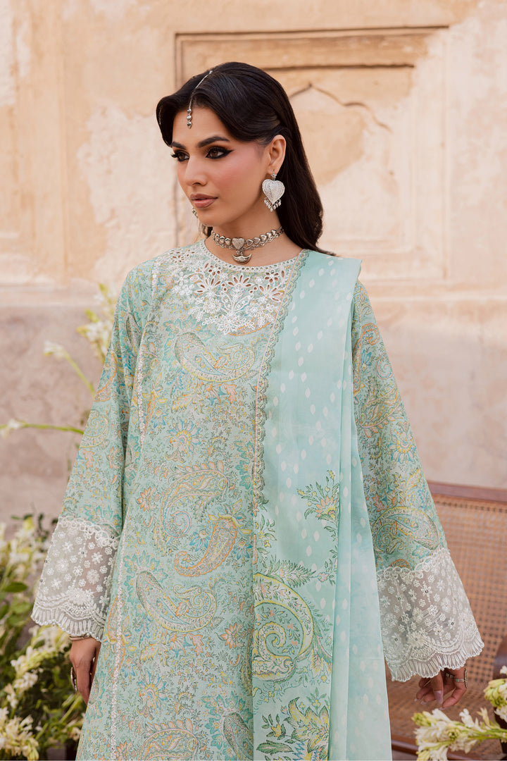 Green Elika 3Pc - Festive Eid Prints