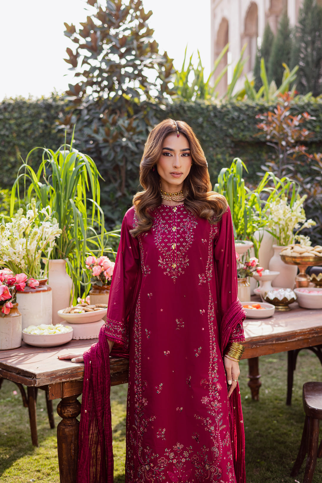 Ursula 3Pc - Festive Embroidered Lawn