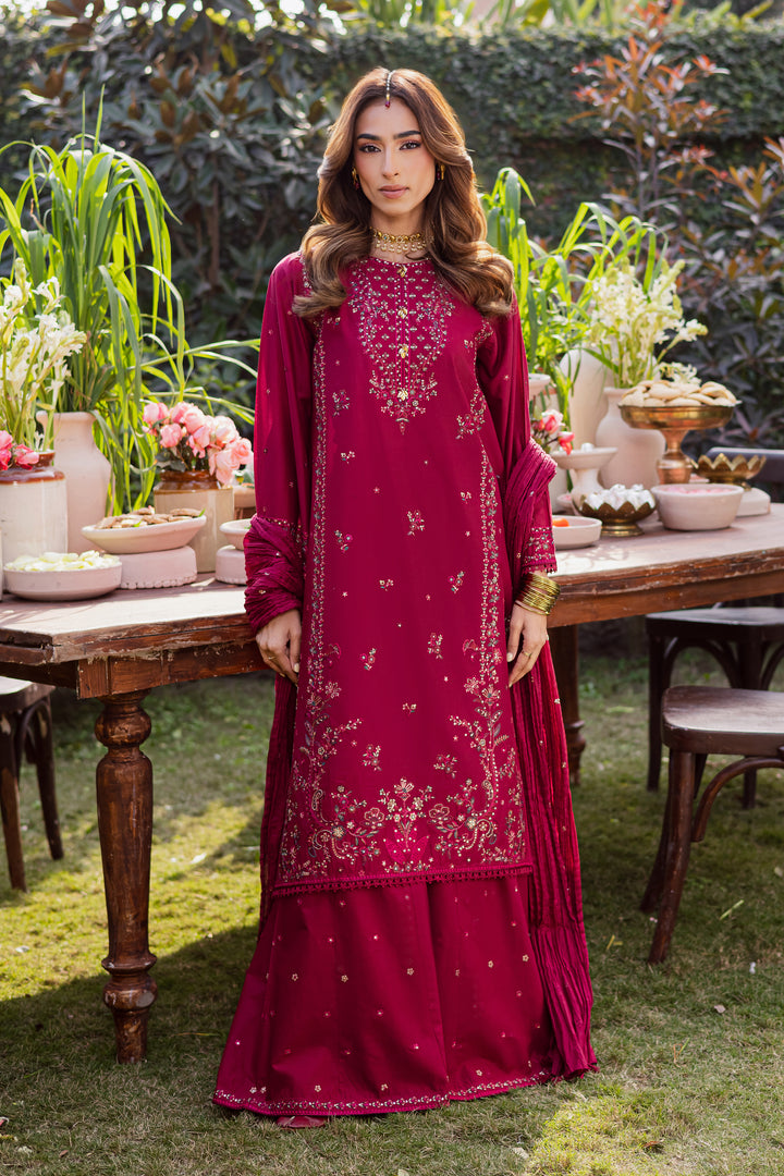 Ursula 3Pc - Festive Embroidered Lawn