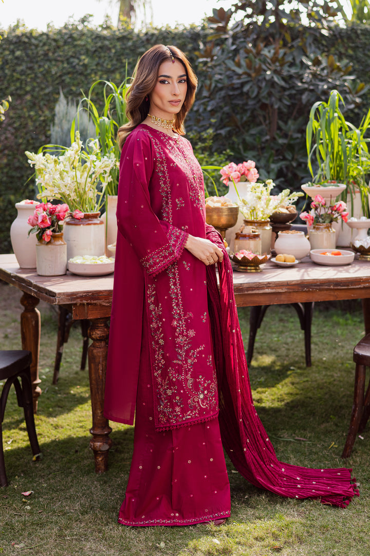 Ursula 3Pc - Festive Embroidered Lawn
