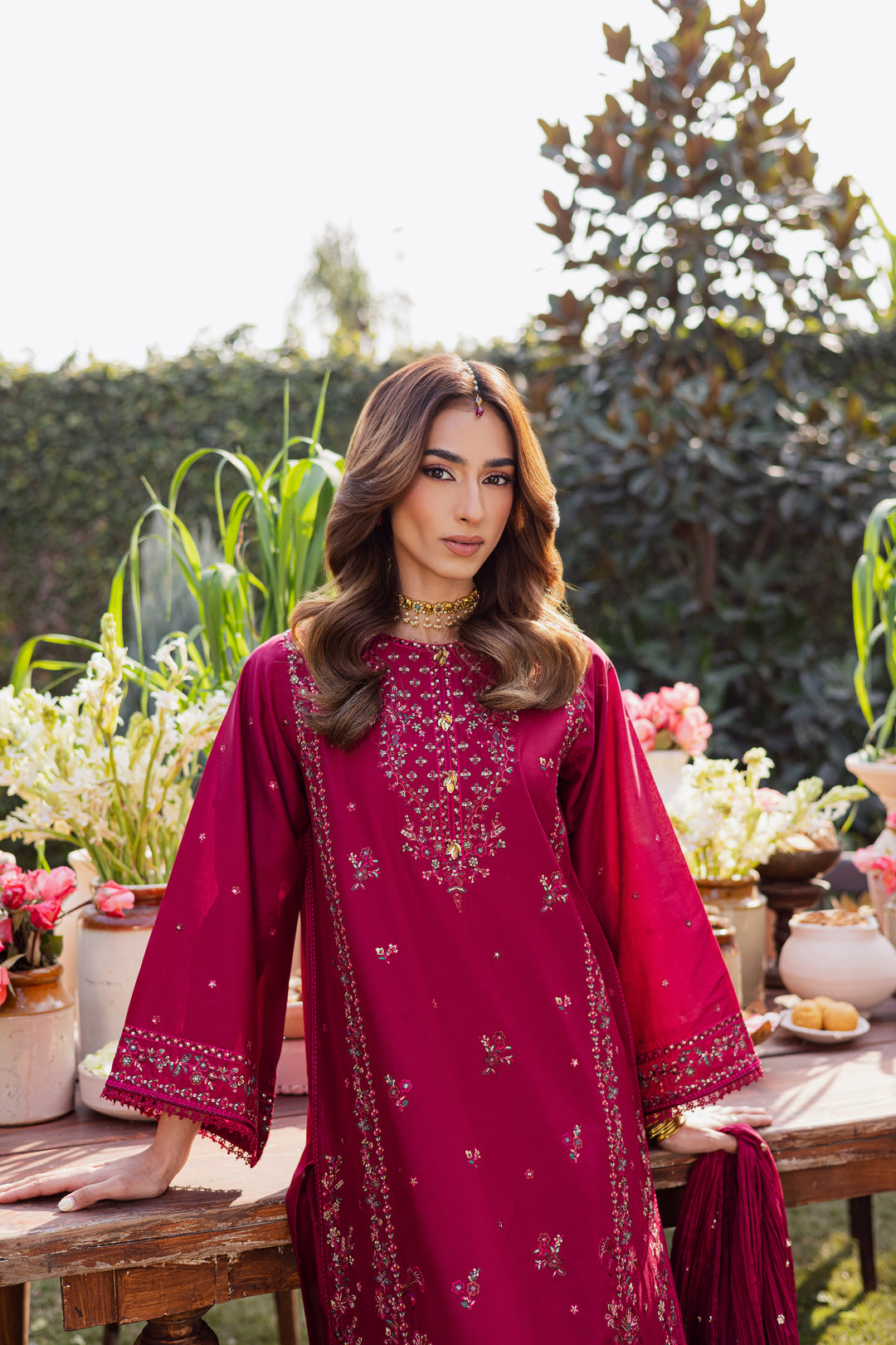 Ursula 3Pc - Festive Embroidered Lawn