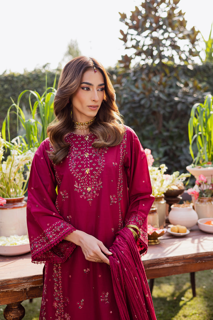 Ursula 3Pc - Festive Embroidered Lawn
