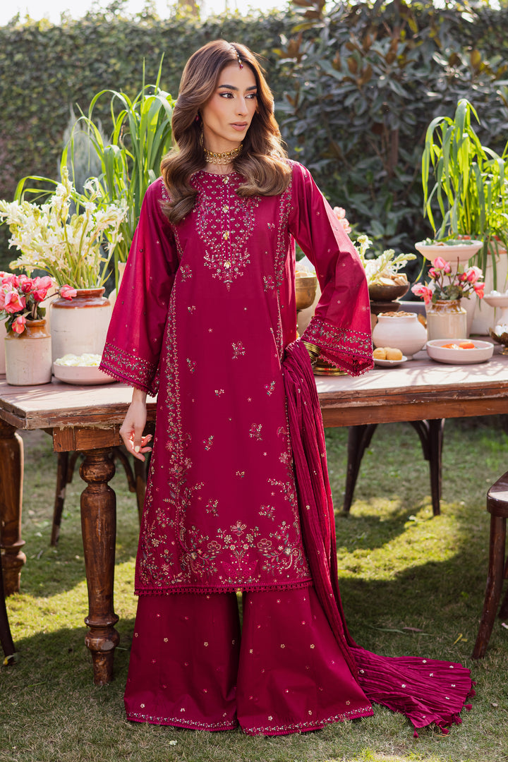 Ursula 3Pc - Festive Embroidered Lawn