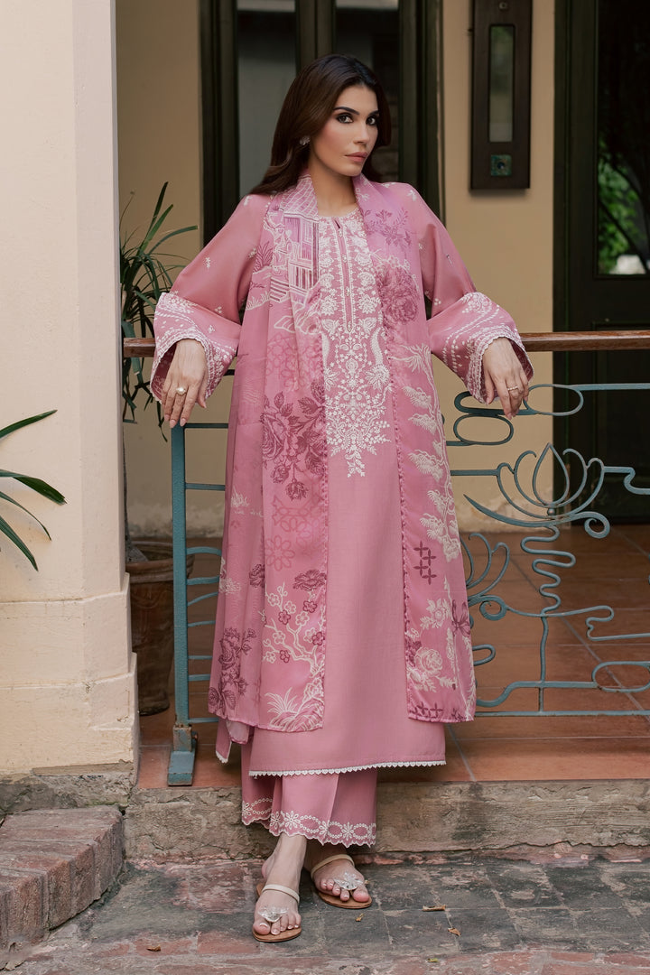 Dove Glove 3Pc - Embroidered Khaddar Pret