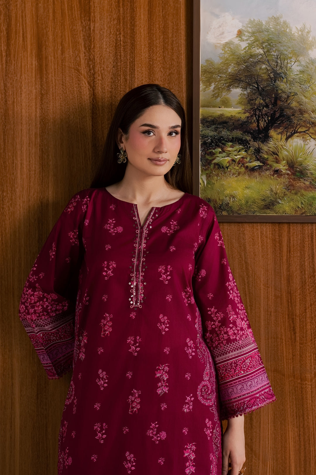 Pink Moana 2Pc - Printed Lawn Dress
