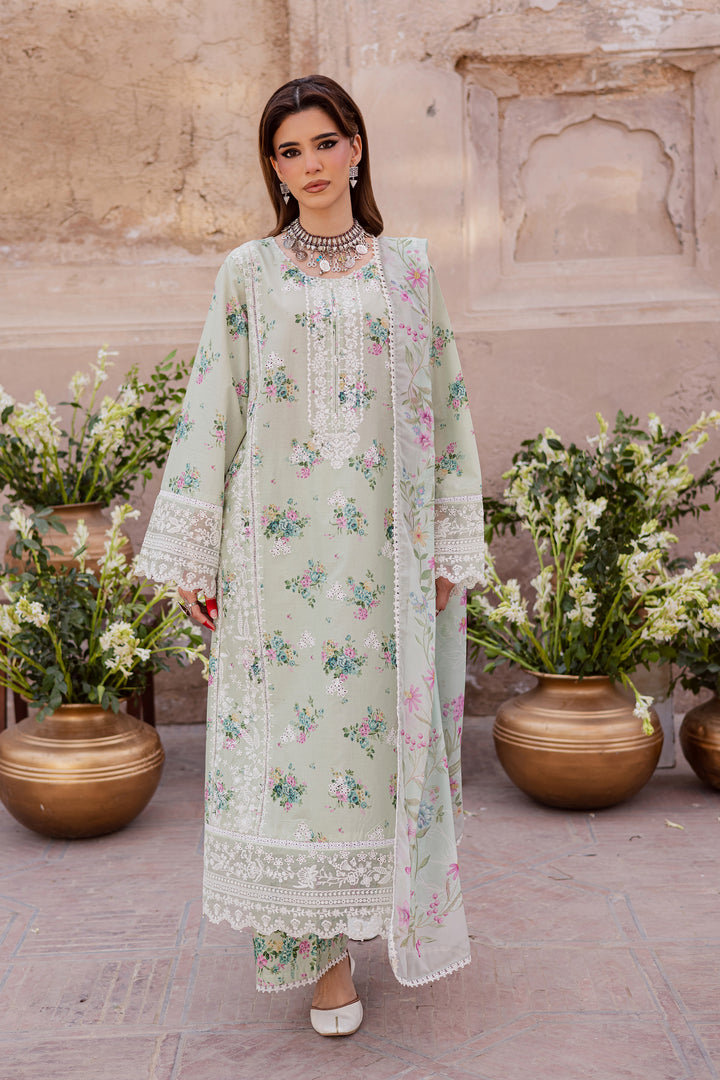 Green Pie 3Pc - Festive Eid Prints