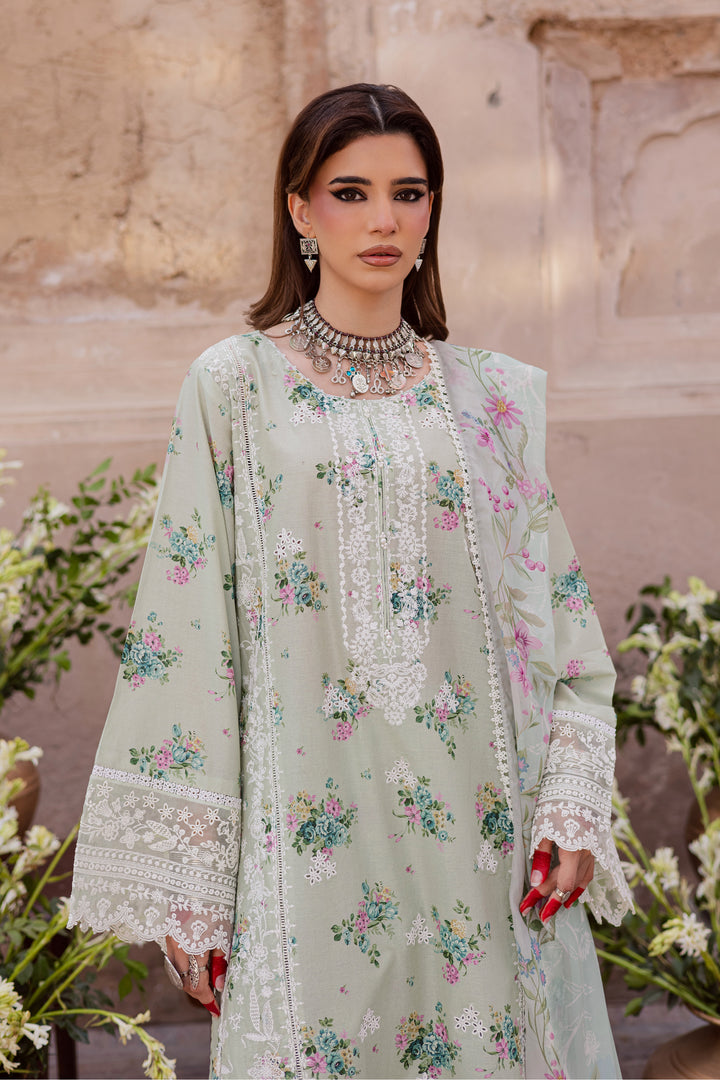 Green Pie 3Pc - Festive Eid Prints