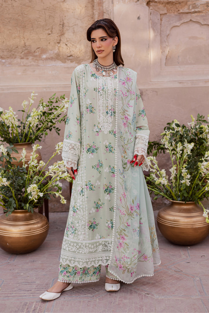 Green Pie 3Pc - Festive Eid Prints