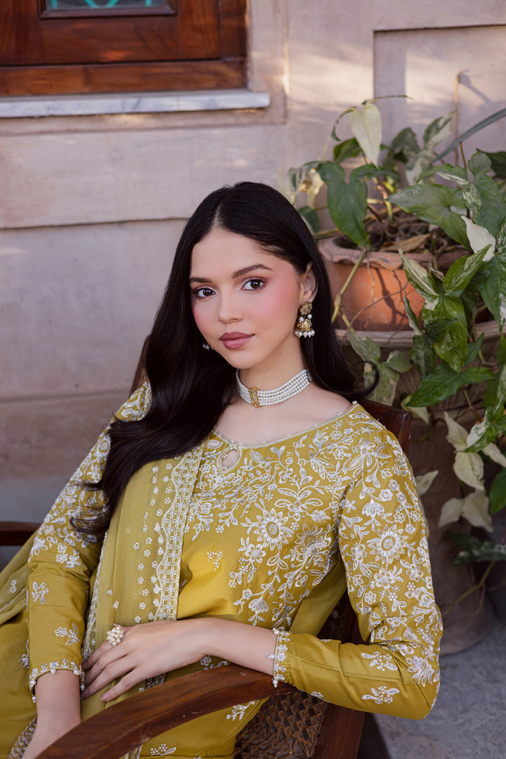 Lime Haze 3Pc - Festive Embroidered Lawn