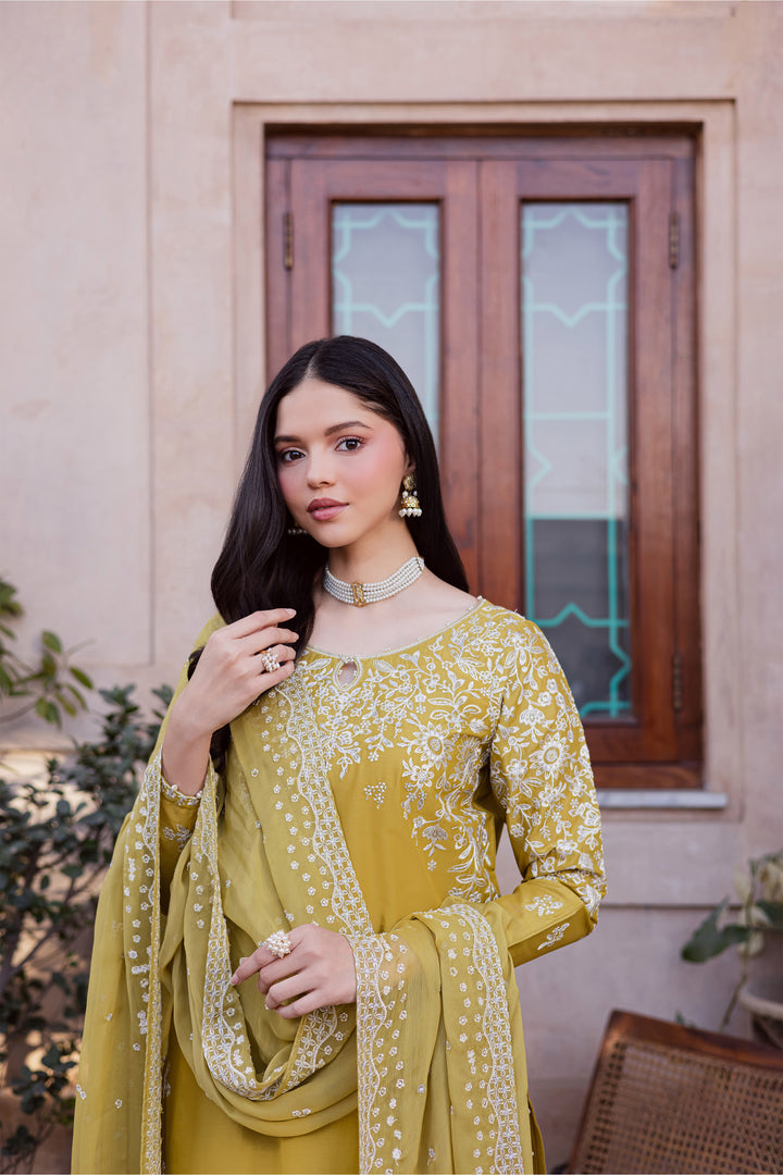 Lime Haze 3Pc - Festive Embroidered Lawn