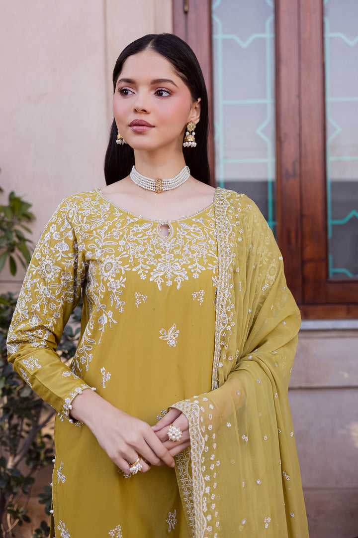 Lime Haze 3Pc - Festive Embroidered Lawn