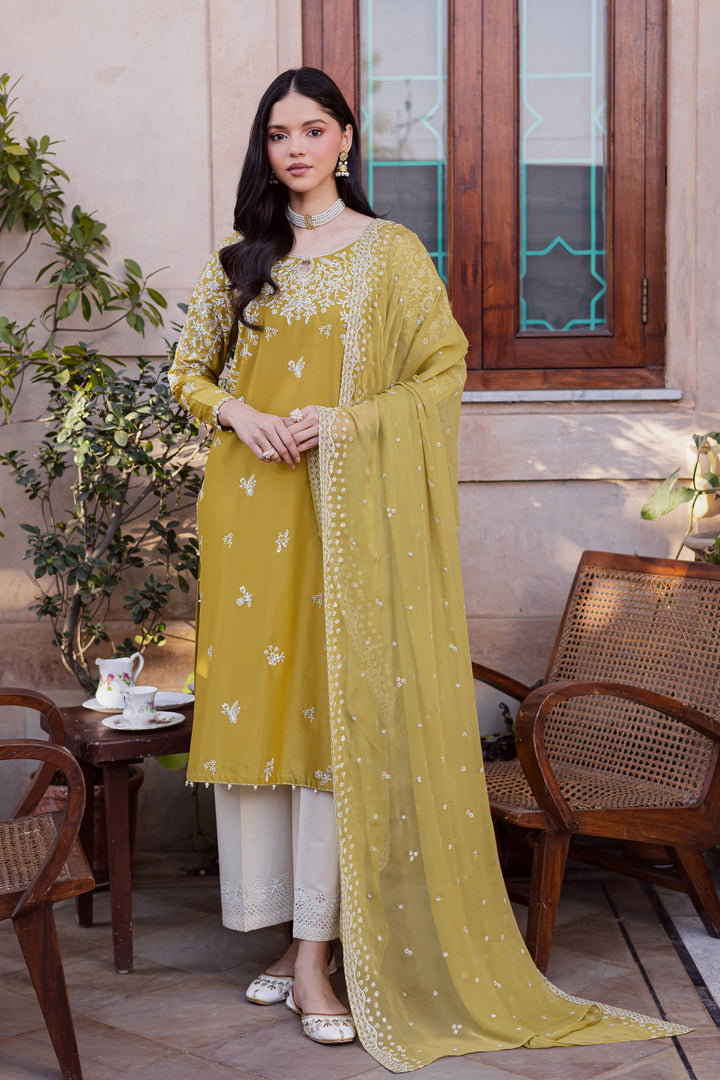 Lime Haze 3Pc - Festive Embroidered Lawn