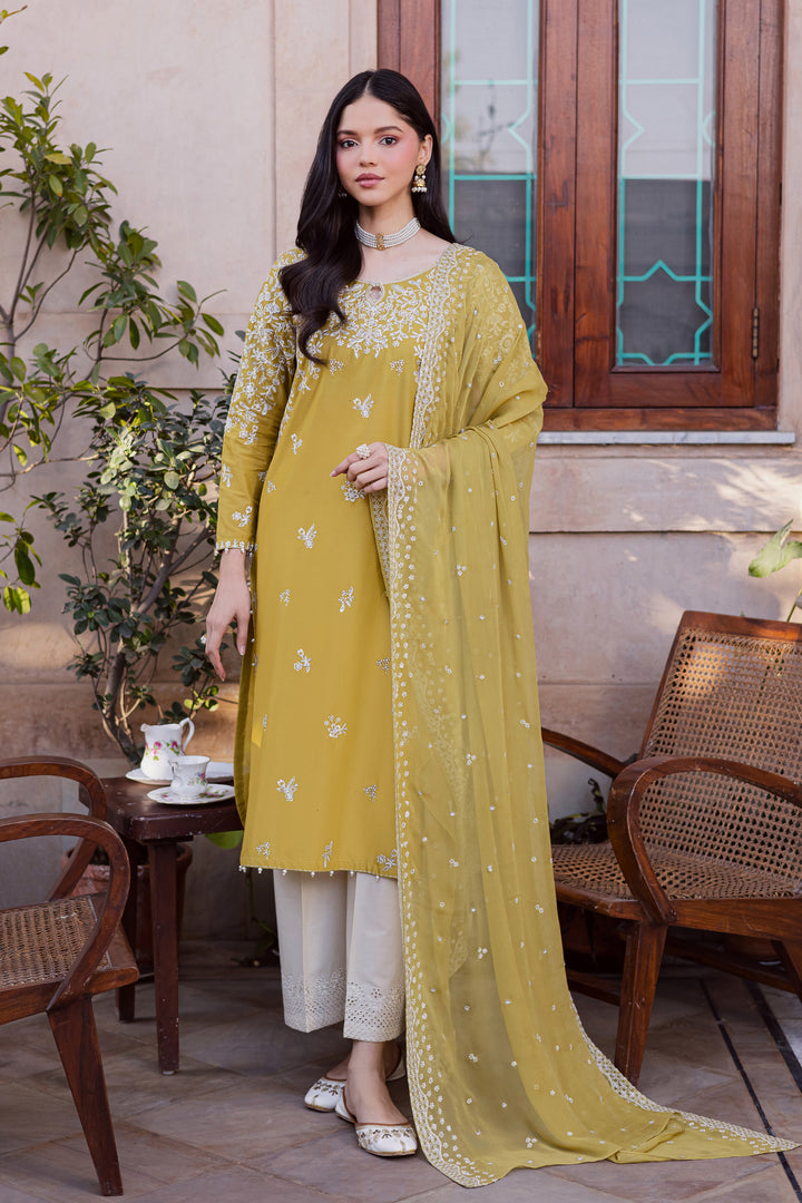 Lime Haze 3Pc - Festive Embroidered Lawn