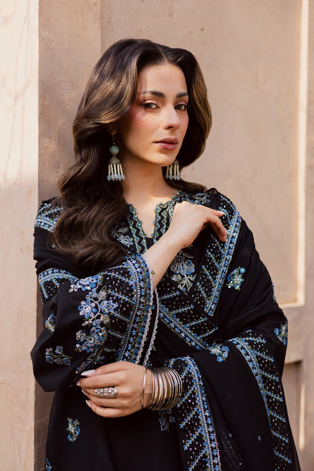 Black Iris 3Pc - Festive Embroidered Lawn