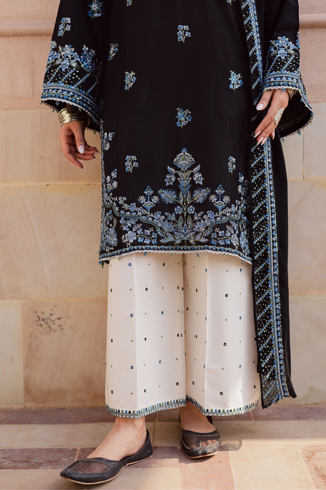 Black Iris 3Pc - Festive Embroidered Lawn