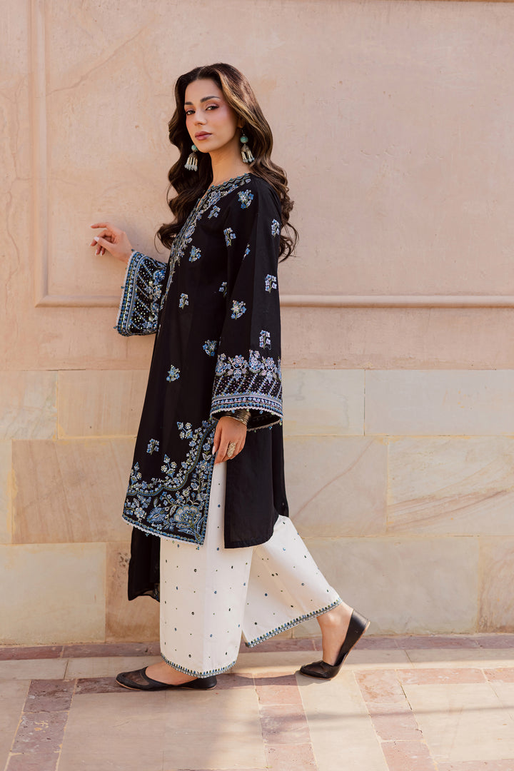 Black Iris 3Pc - Festive Embroidered Lawn