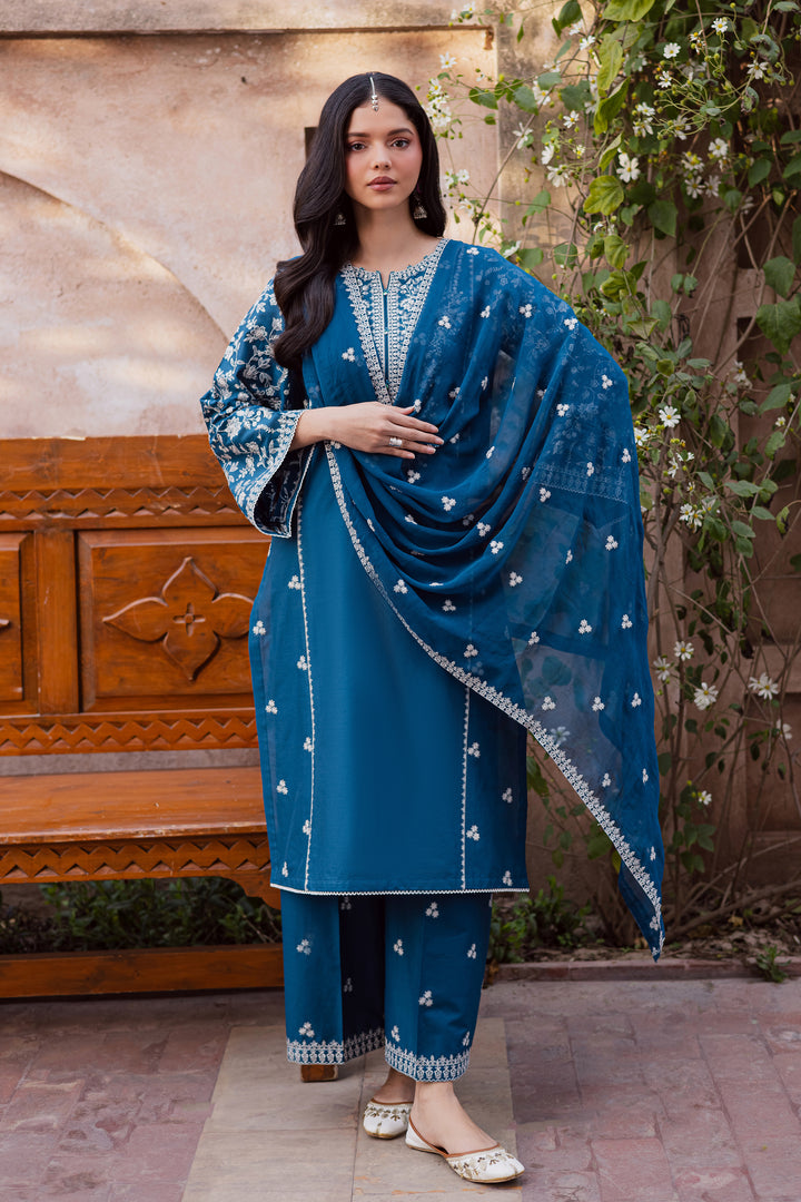 Farsali 3Pc - Festive Embroidered Lawn