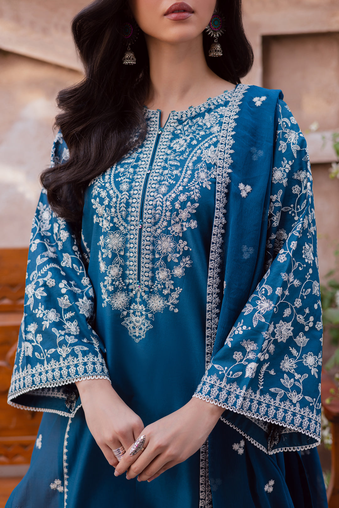 Farsali 3Pc - Festive Embroidered Lawn
