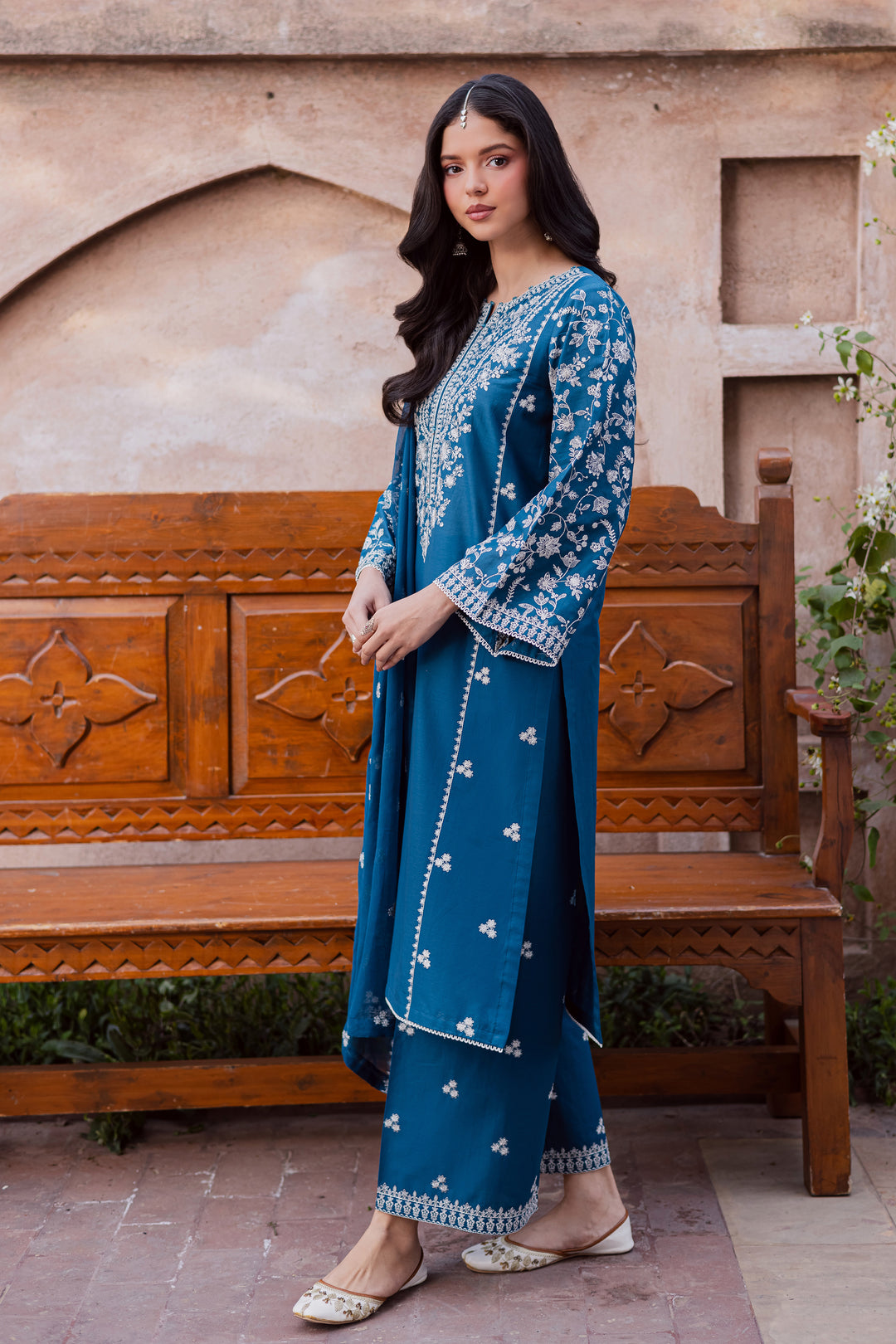 Farsali 3Pc - Festive Embroidered Lawn