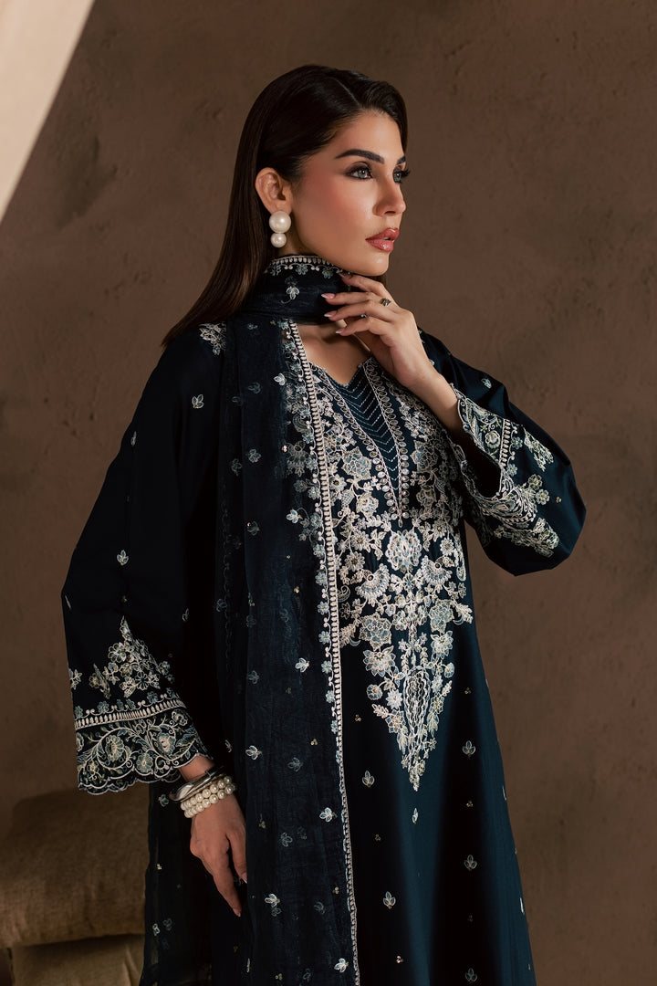 Blue Sabiha 3Pc - Embroidered Cambric Pret