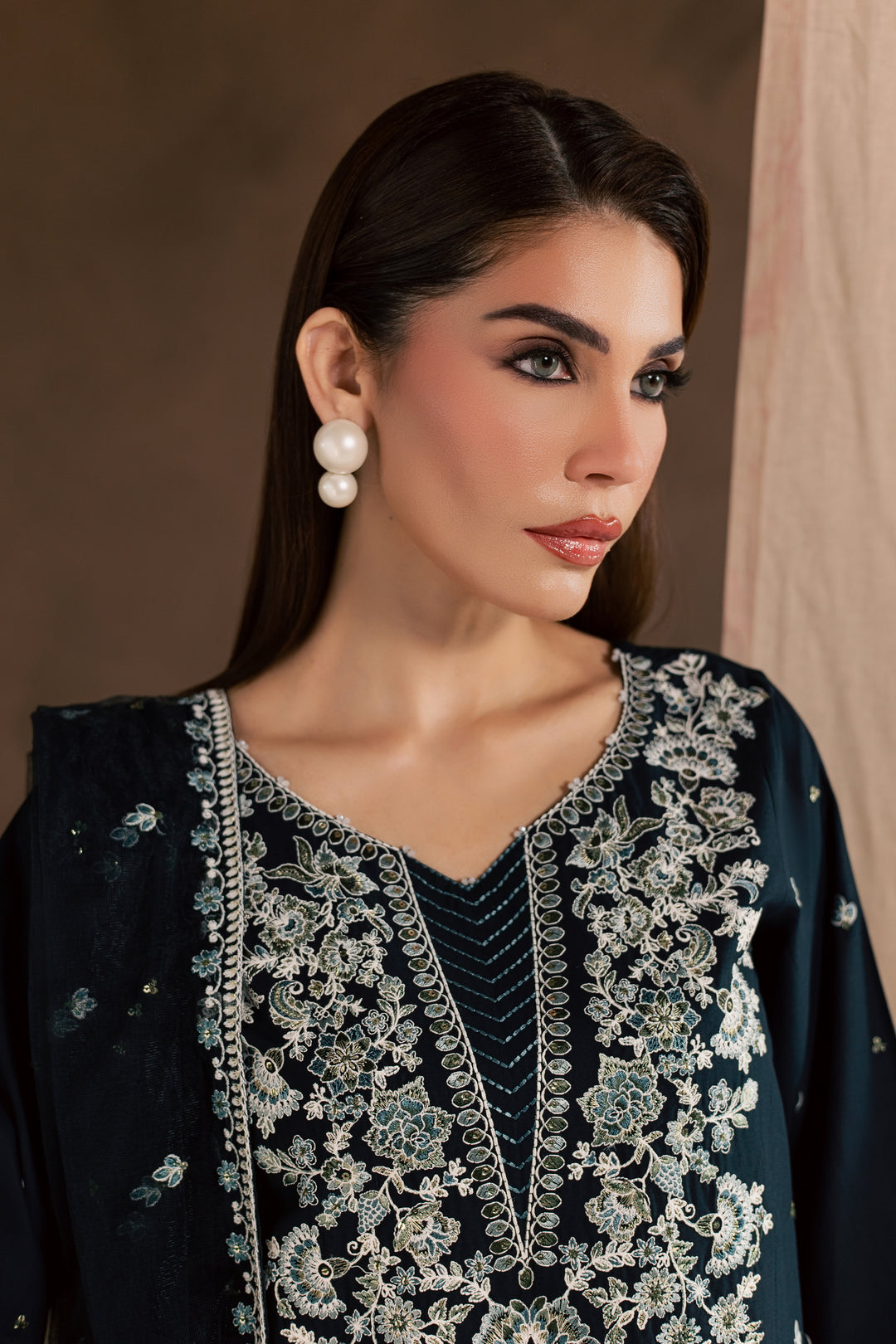 Blue Sabiha 3Pc - Embroidered Cambric Pret