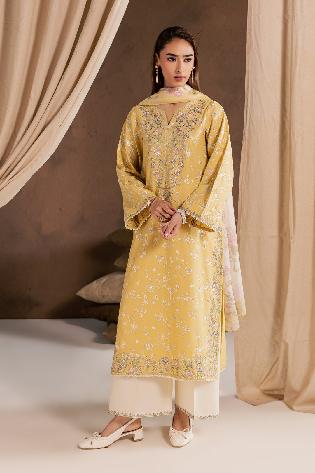 Sunlit Garden 3Pc - Embroidered Cambric Pret