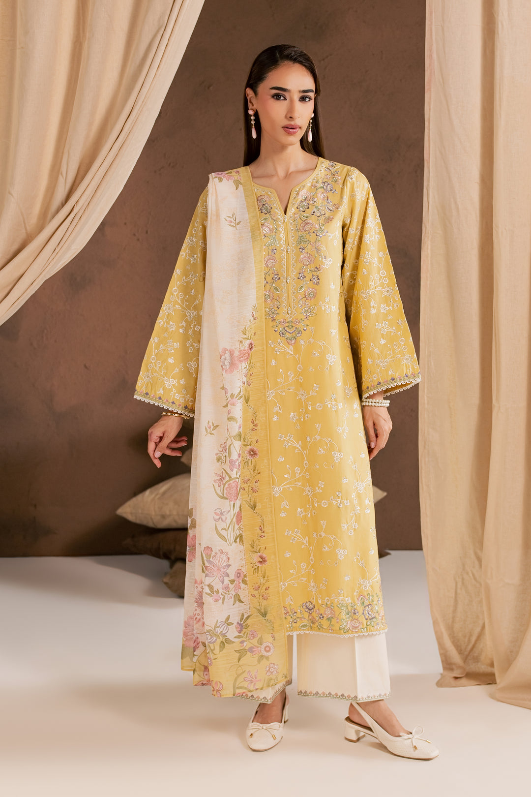 Sunlit Garden 3Pc - Embroidered Cambric Pret