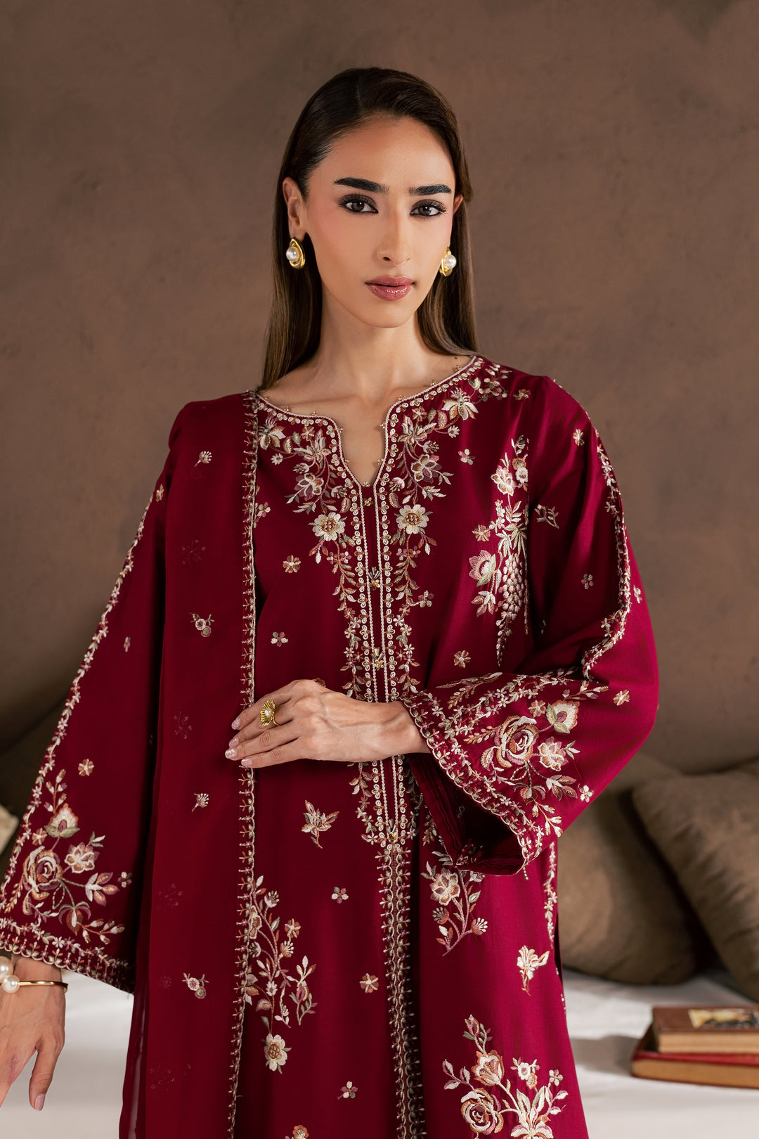 Zarshak 3Pc - Embroidered Cambric Pret